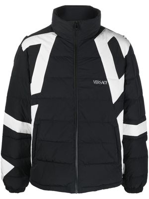 Versace Greca print puffer jacket - Black
