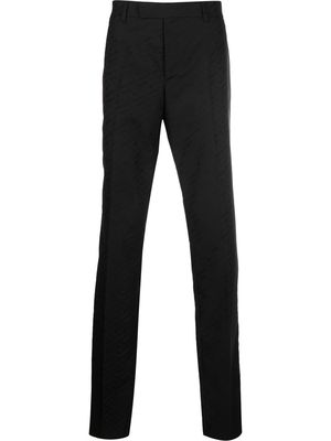 Versace Greca-print straight-leg tailored trousers - Black