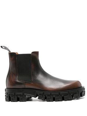 Versace Greca-sole leather chelsea boots - Brown
