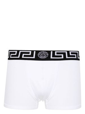 Versace Greca-waistband jersey trunks - White