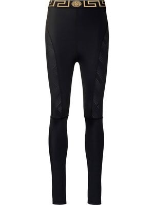 Versace Greca-waistband performance leggings - Black