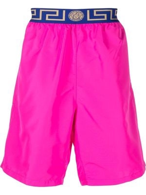 Versace Greca-waistband swim shorts - Pink