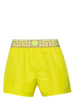 Versace Greca-waistband swim shorts - Yellow