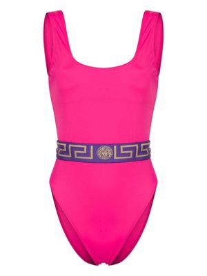 Versace Greca-waistband swimsuit - Pink
