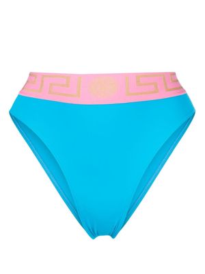 Versace Grecca-waistband bikini bottoms - Blue