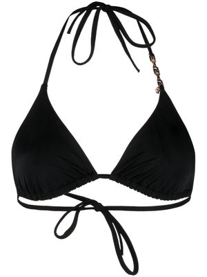 Versace Greek Key-embellished bikini top - Black