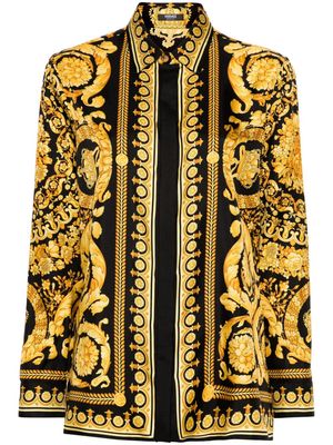 Versace Heritage Barocco-print silk shirt - Black