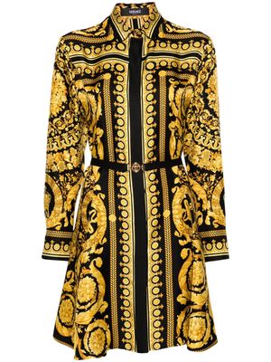 Versace Heritage baroque-print silk minidress - Black