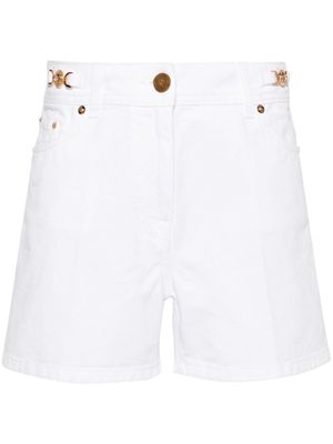 Versace high-rise straight-leg denim shorts - White