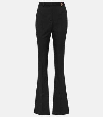 Versace High-rise wool-blend flared pants