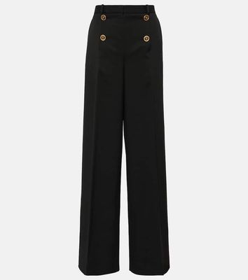 Versace High-rise wool-blend wide-leg pants