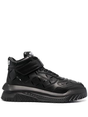 Versace high-top leather trainers - Black