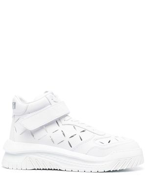 Versace high-top leather trainers - White