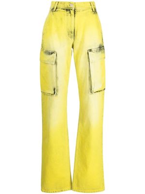 Versace high-waisted distressed cargo jeans - Yellow