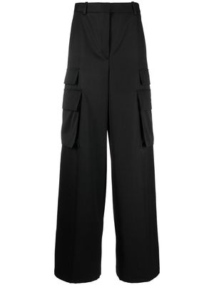 Versace high-waisted wide-leg trousers - Black