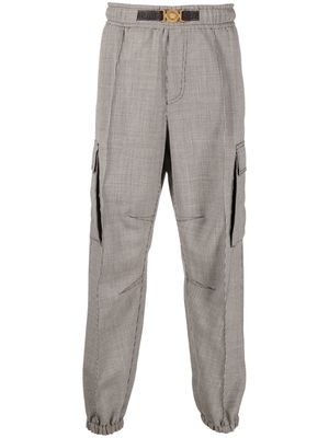 Versace houndstooth cargo-style trousers - White