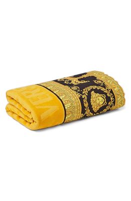 Versace I Heart Baroque Face Towel in Gold