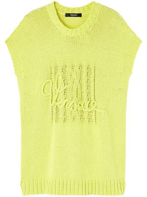 Versace intarsia-knit logo vest - Yellow