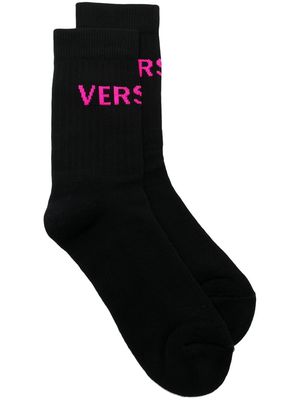 Versace intarsia logo-knit socks - Black