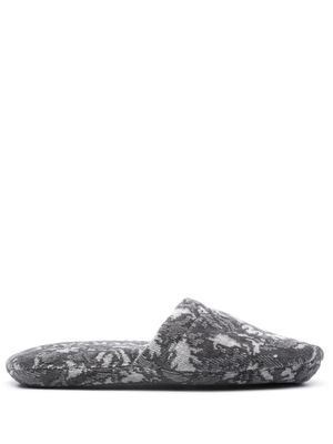 Versace jacquard cotton-blend slippers - Grey