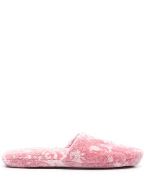 Versace jacquard cotton-blend slippers - Pink