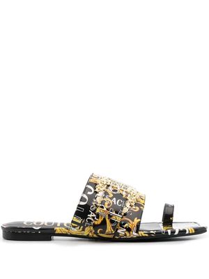 Versace Jeans Couture 15mm baroque pattern-print open-toe mules - Black