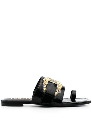Versace Jeans Couture 15mm buckle-fastening open-toe mules - Black