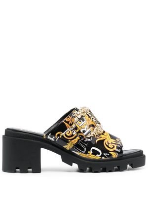 Versace Jeans Couture 70mm Barocco-print mules - Black