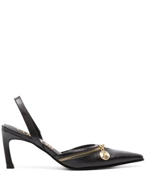 Versace Jeans Couture 70mm decorative-zip slingback pumps - Black