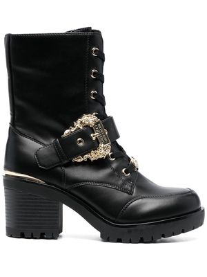 Versace Jeans Couture 70mm logo-plaque ankle boots - Black