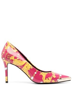 Versace Jeans Couture 90mm Chain Couture-print pumps - Pink