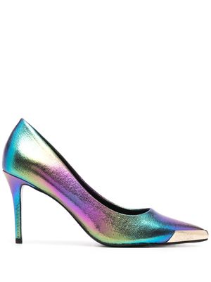 Versace Jeans Couture 90mm iridescent-effect pumps - Purple