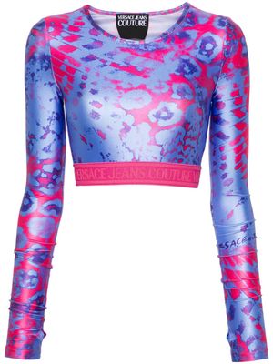 Versace Jeans Couture abstract-print crop top - Pink