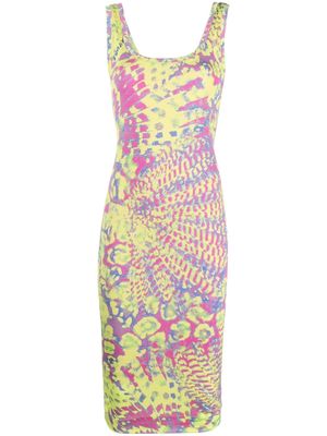 Versace Jeans Couture abstract-print sleeveless dress - Yellow