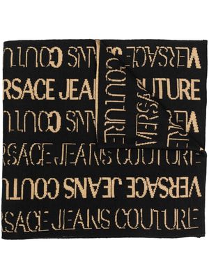 Versace Jeans Couture all-over logo-print scarf - Black