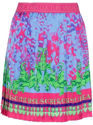 Versace Jeans Couture Animalier-print pleated skirt - Pink