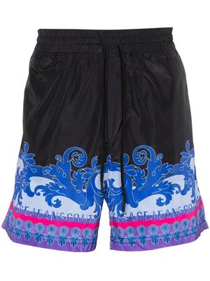 Versace Jeans Couture Animalier print track shorts - Black