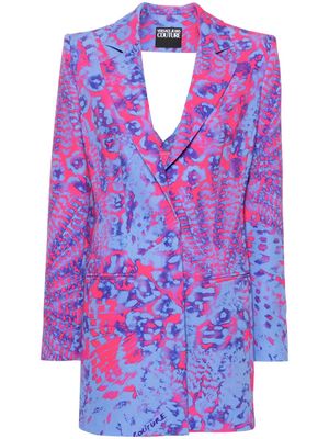 Versace Jeans Couture Animalier single-breasted blazer - Blue
