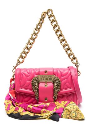Versace Jeans Couture attached-scarf quilted crossbody bag - Pink