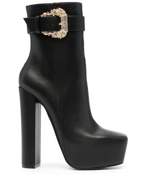 Versace Jeans Couture Barocco-buckle 140mm platform boots - Black