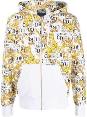 Versace Jeans Couture Barocco-print cotton hoodie - White