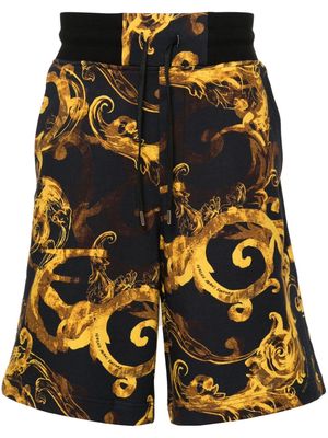 Versace Jeans Couture Barocco-print cotton track shorts - Black