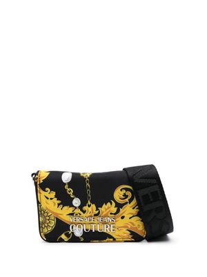 Versace Jeans Couture Barocco-print logo-lettering crossbody bag - Black