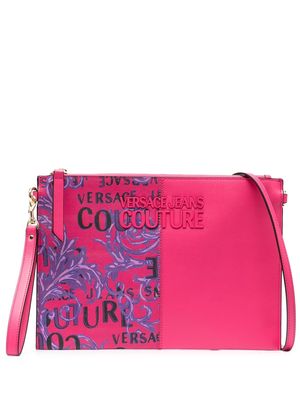 Versace Jeans Couture Barocco-print logo-plaque clutch bag - Pink