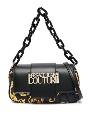Versace Jeans Couture Barocco-print quilted shoulder bag - Black
