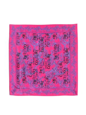 Versace Jeans Couture Barocco-print silk scarf - Pink