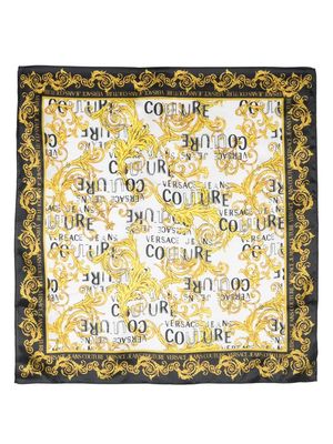 Versace Jeans Couture Barocco-print silk scarf - White