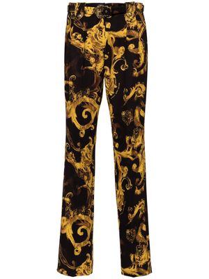 Versace Jeans Couture Barocco-print tapered trousers - Black