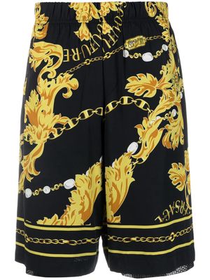 Versace Jeans Couture Barocco-print track shorts - Black