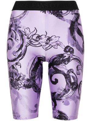 Versace Jeans Couture Baroccoflage-print cycling shorts - Purple